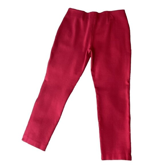 Chico’s Sz 0 (S/4) Red Ponte Knit Juliet Slim Pull-On Ankle Cropped Pants 250D - Picture 4 of 7